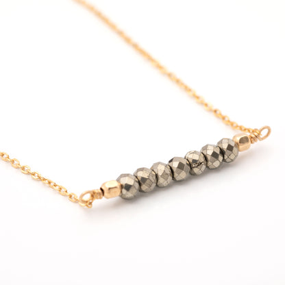 Gemstone Bar Gold Filled Necklace