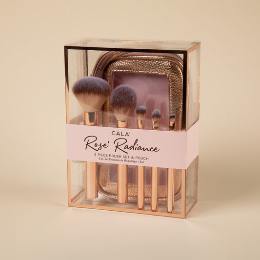 Cala&reg; Rose Radiance Make Up Face & Eye Brush Set