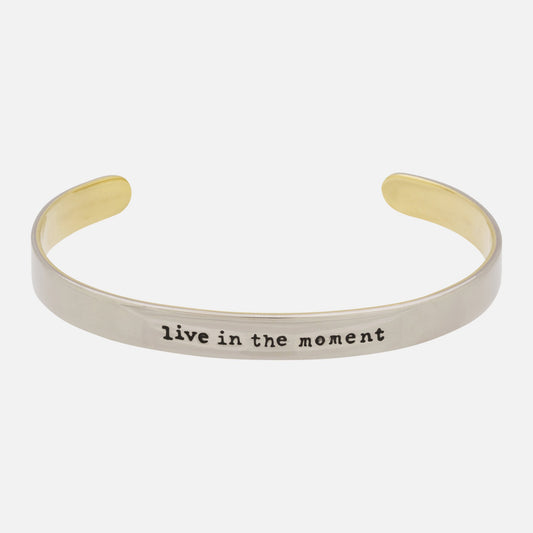 Live In The Moment Mixed Metals Cuff Bracelet
