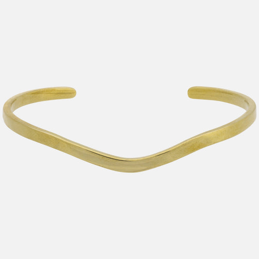 Smooth Curved Brass Cuff Bracelet