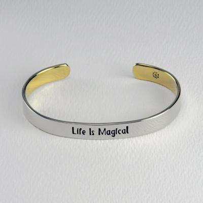 Life Is Magical 6.5mm Mixed Metals Cuff Bracelet
