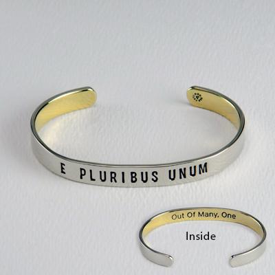 E Pluribus Unumv - Out Of Many One 6.5mm Mixed Metals Cuff Bracelet