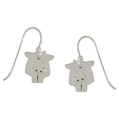 Dancing Cow Sterling Silver Wire Earring