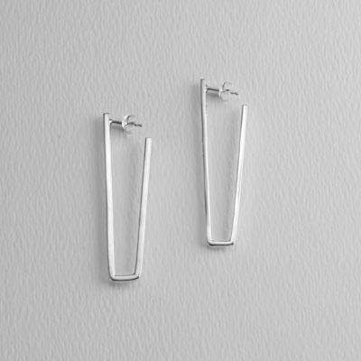 Halo Small Sterling Silver Post Hoop Earring