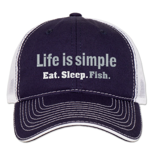 Life is Simple Fish Trucker Hat