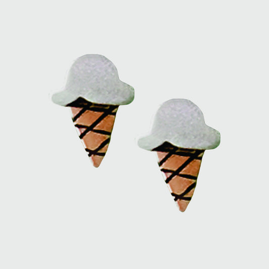 Ice Cream Cone Sterling & Copper Post Earring