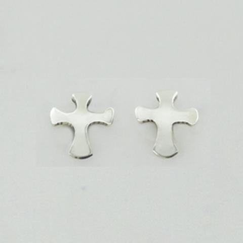 Cross Sterling Silver Post Earring