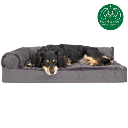 Plush & Velvet L-Shaped Chaise Couch Pet Bed