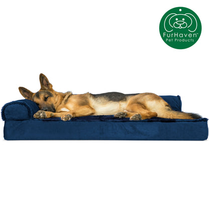 Plush & Velvet L-Shaped Chaise Couch Pet Bed