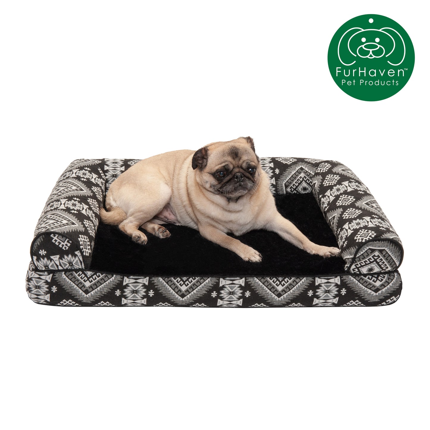 Southwest Kilim Plush Sofa-Style Pet Bed