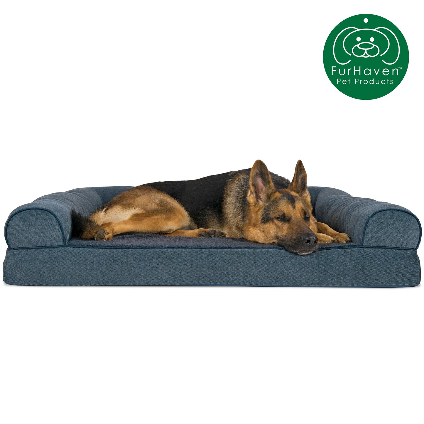 Faux Fleece & Chenille Sofa-Style Pet Bed