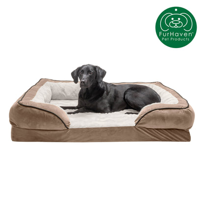 Orthopedic Perfect Comfort Velvet Waves Sofa-Style Pet Bed