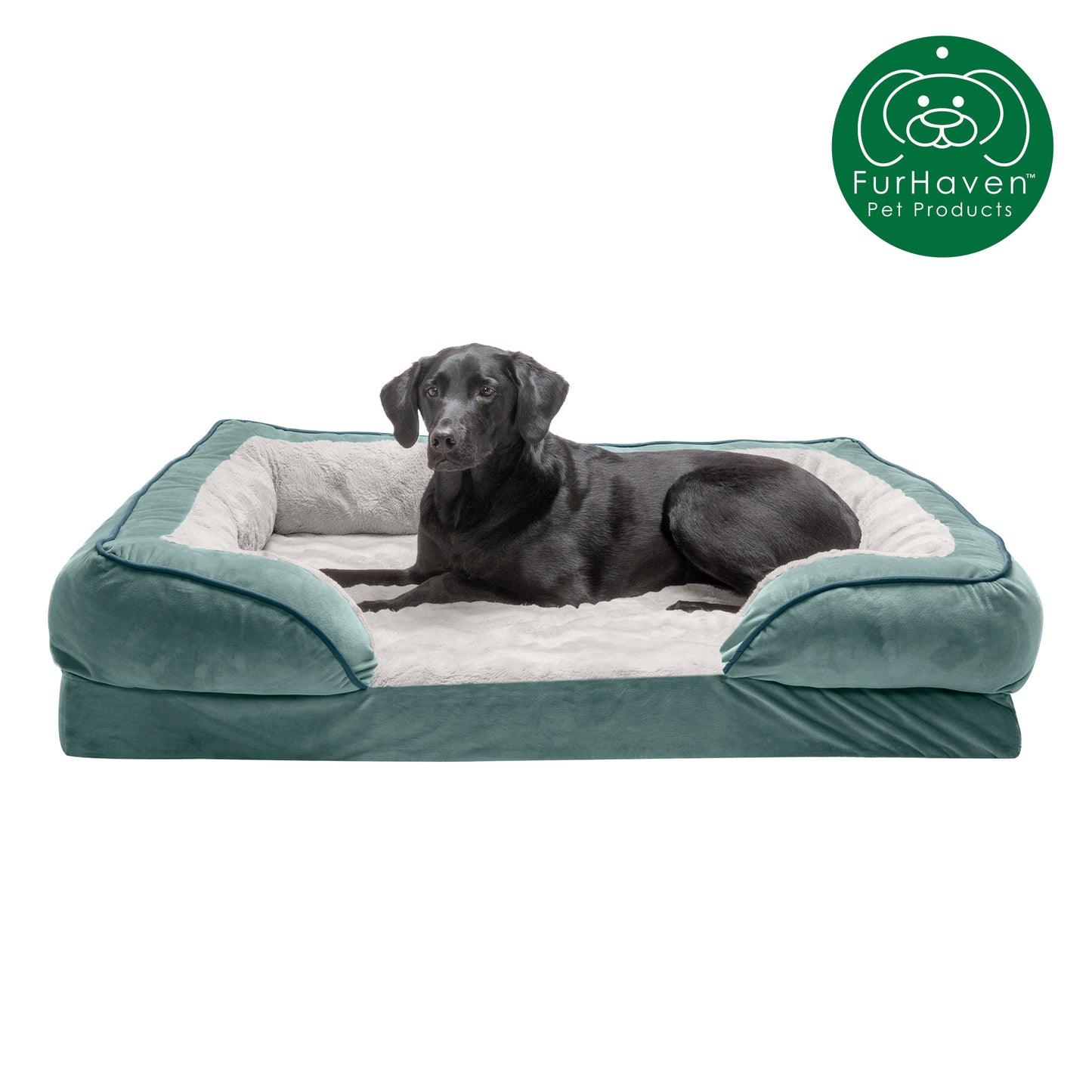 Orthopedic Perfect Comfort Velvet Waves Sofa-Style Pet Bed