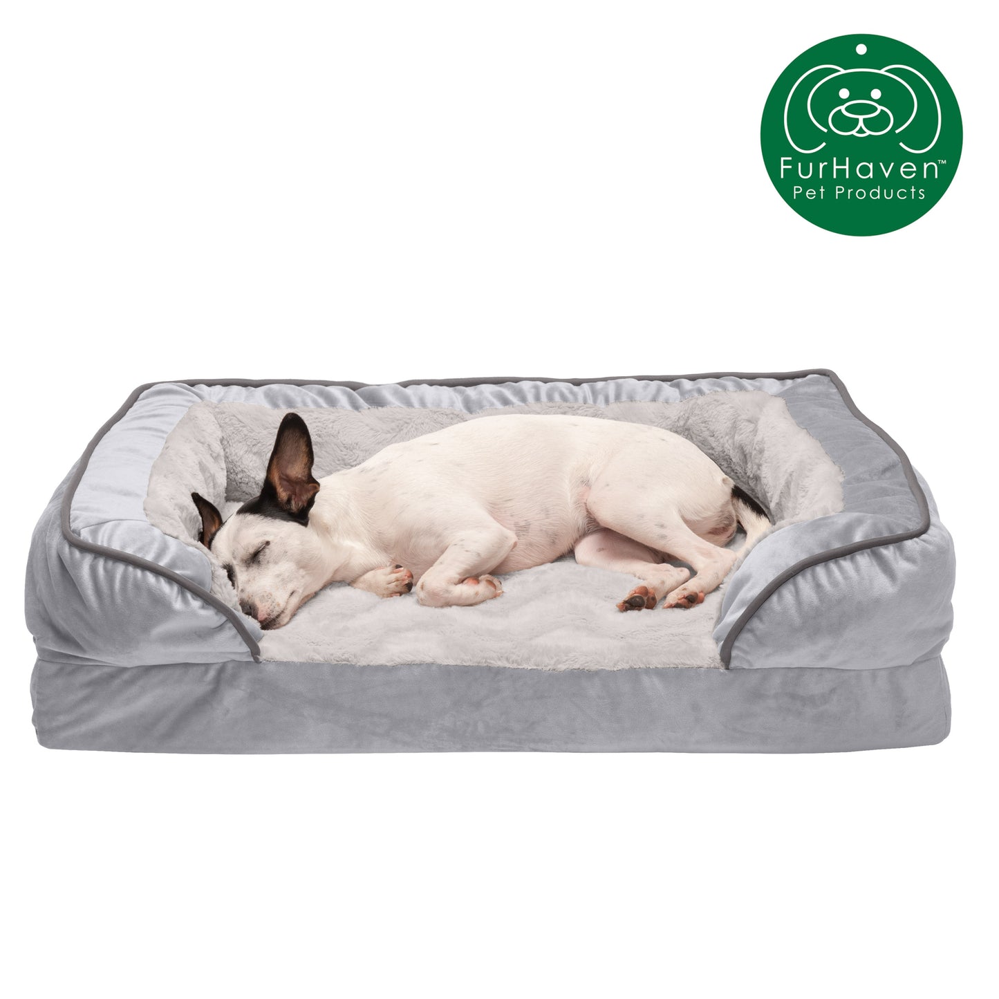 Full Support Perfect Comfort Velvet Waves Sofa-Style Pet Bed