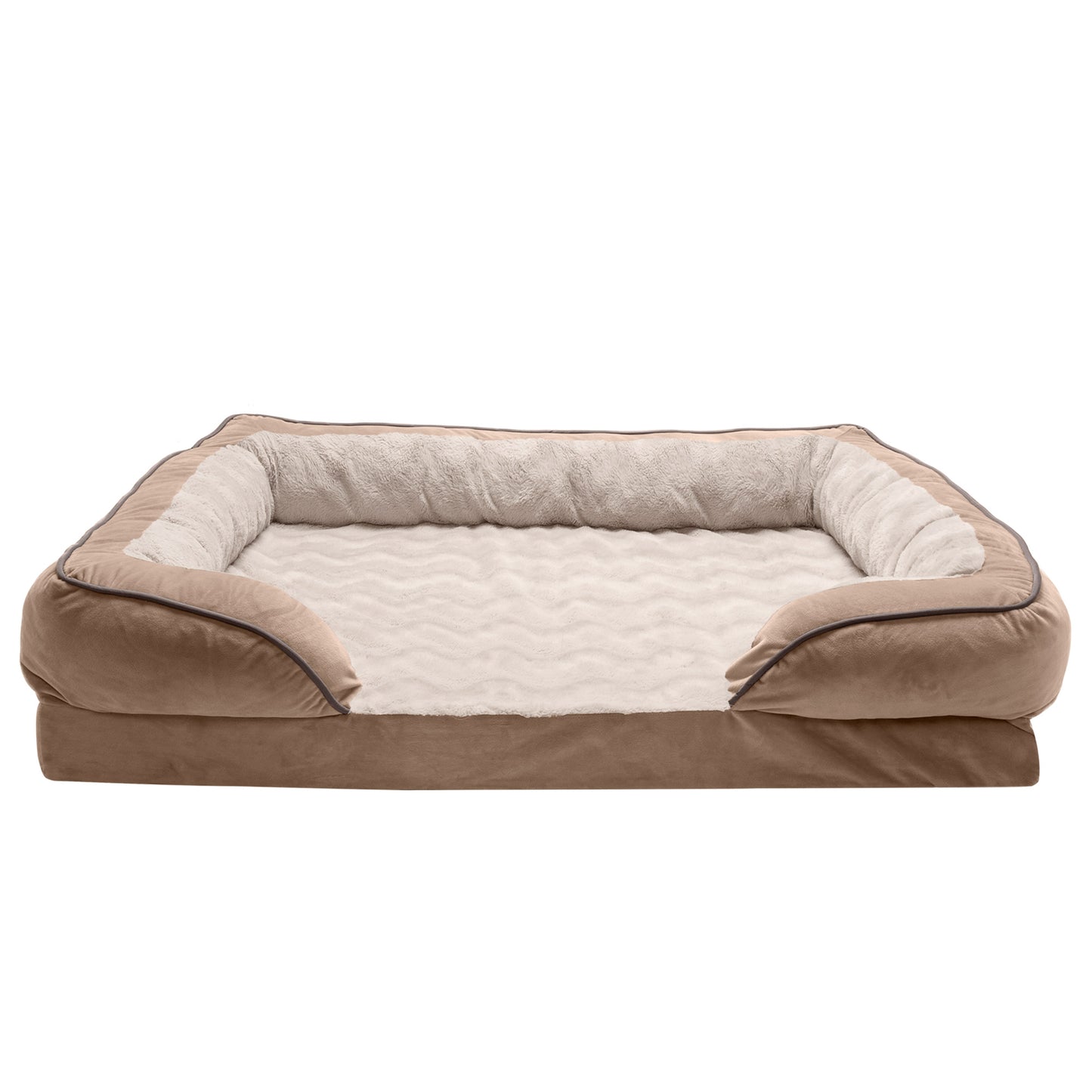 Full Support Perfect Comfort Velvet Waves Sofa-Style Pet Bed