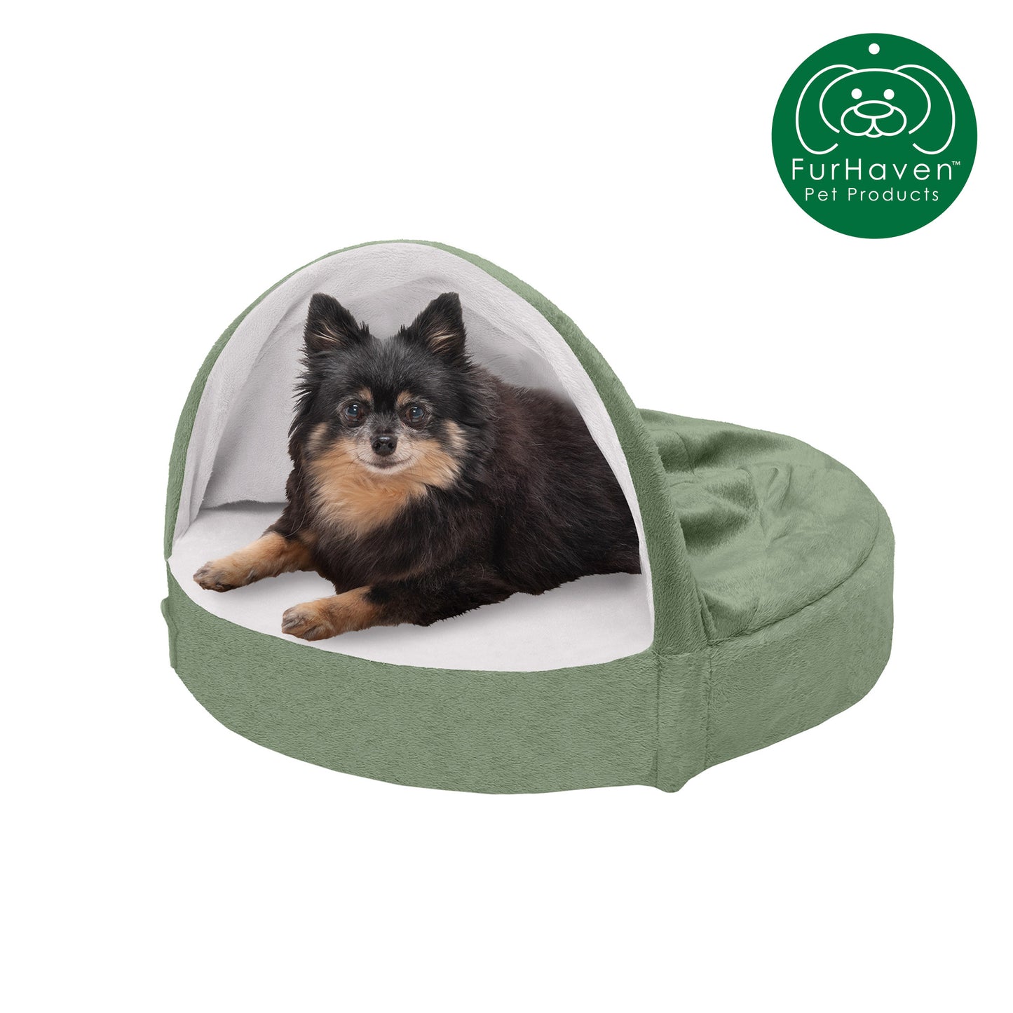 Round Microvelvet Snuggery Burrow Pet Bed