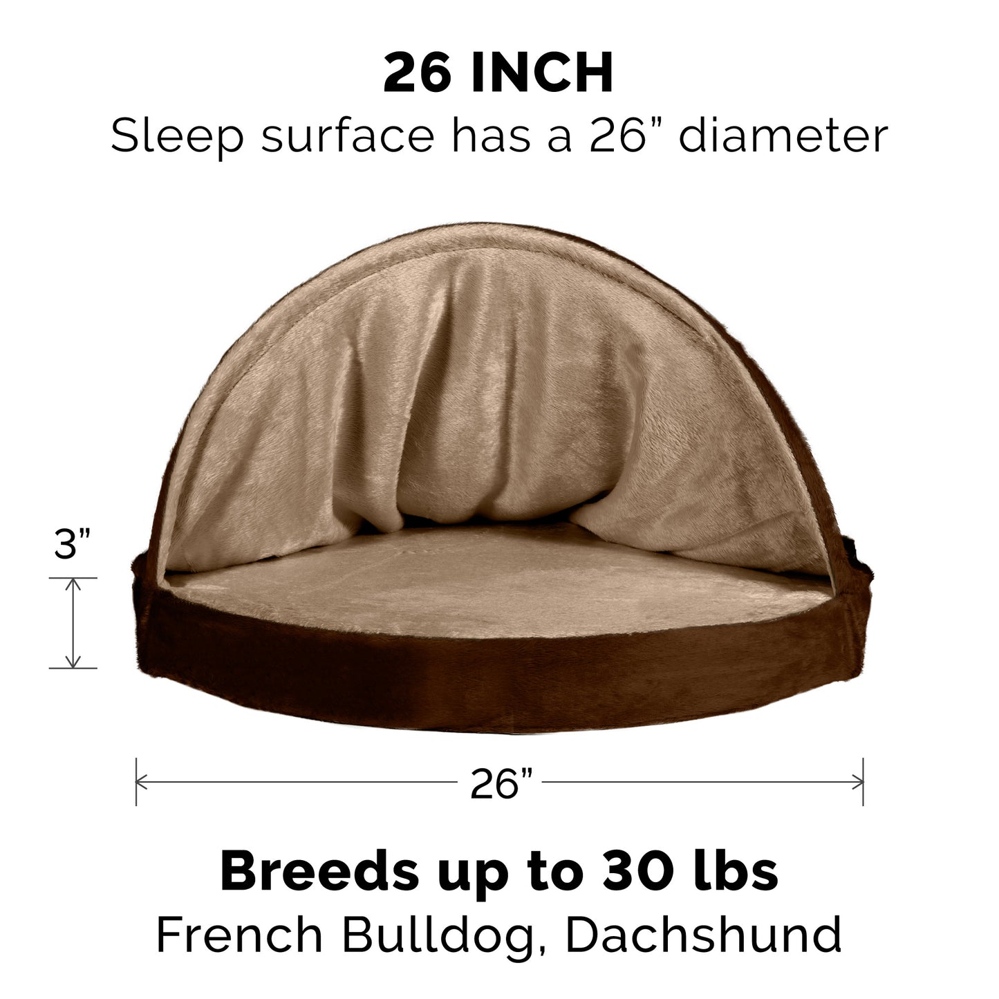 Round Microvelvet Snuggery Burrow Pet Bed