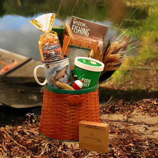 Fisherman's Fishing Creel Gift Basket - Medium