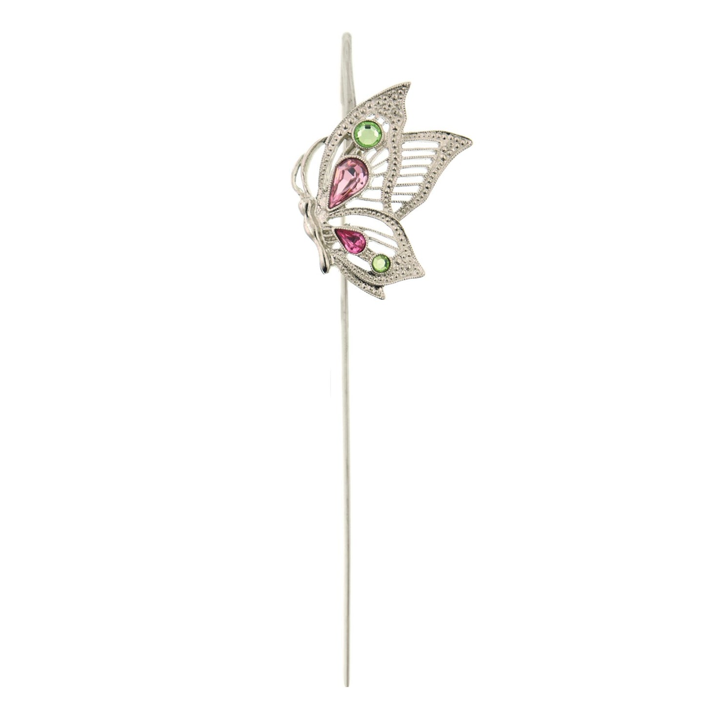 1928 Jewelry&reg; Silver-Tone Pink And Green Crystal Butterfly Bookmark