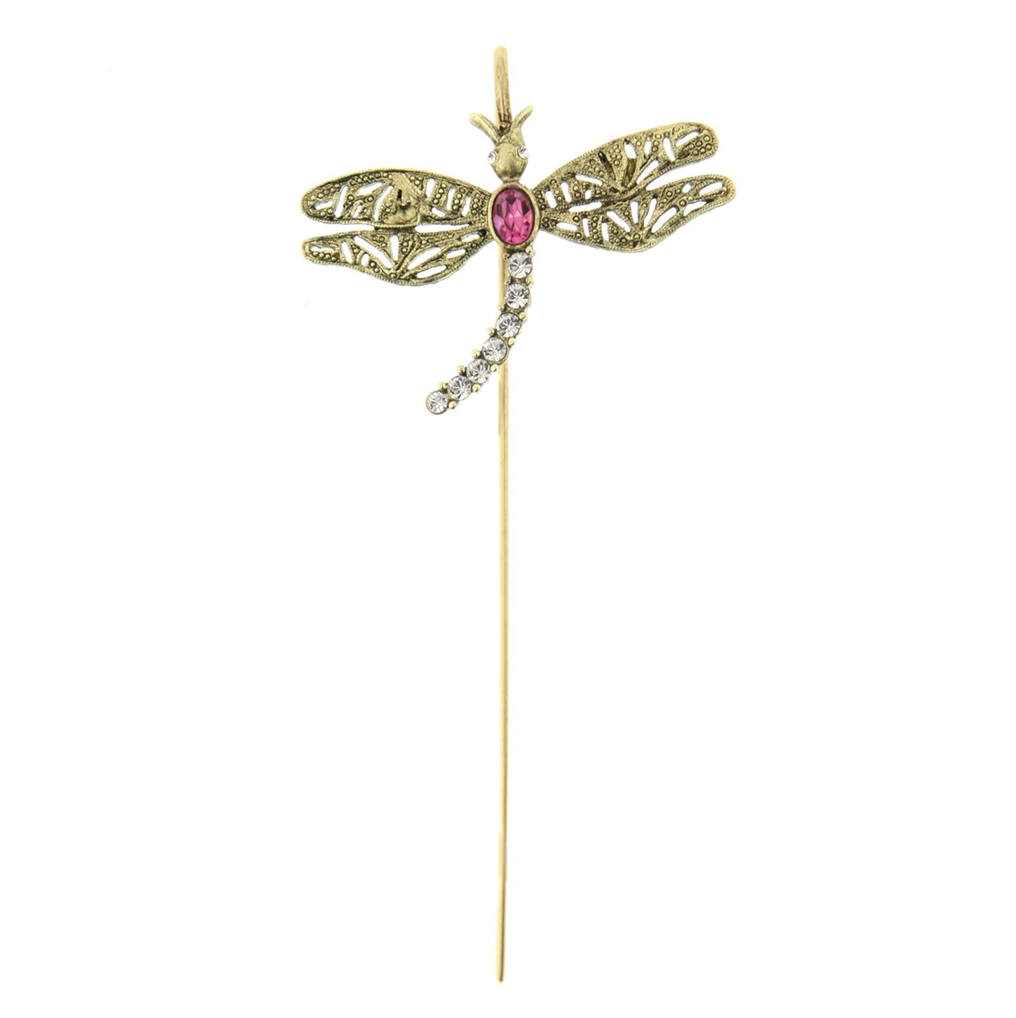 1928 Jewelry&reg; Gold-Tone Pink And Crystal Dragonfly Bookmark