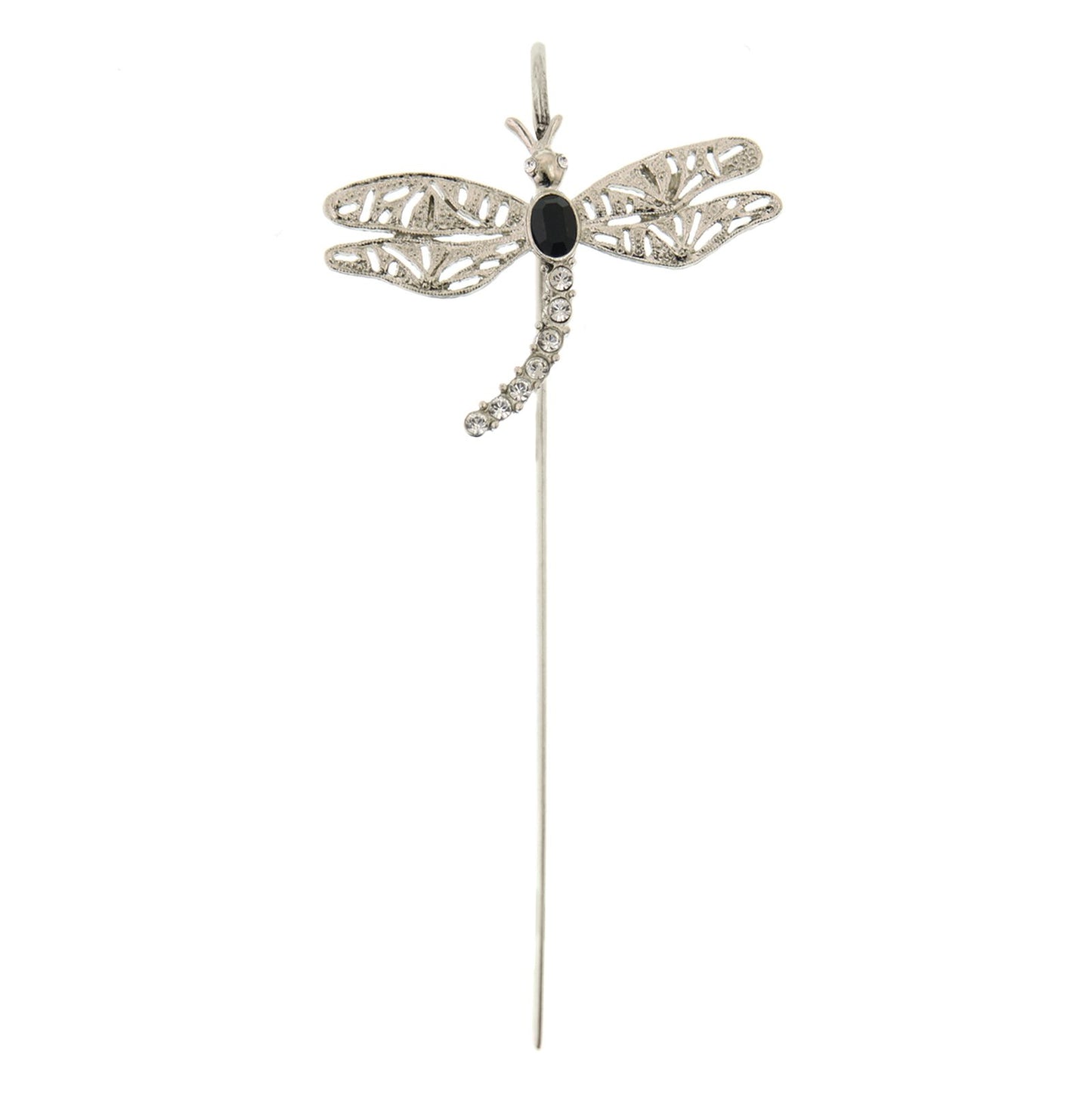 1928 Jewelry&reg; Silver-Tone Black And Crystal Dragonfly Bookmark