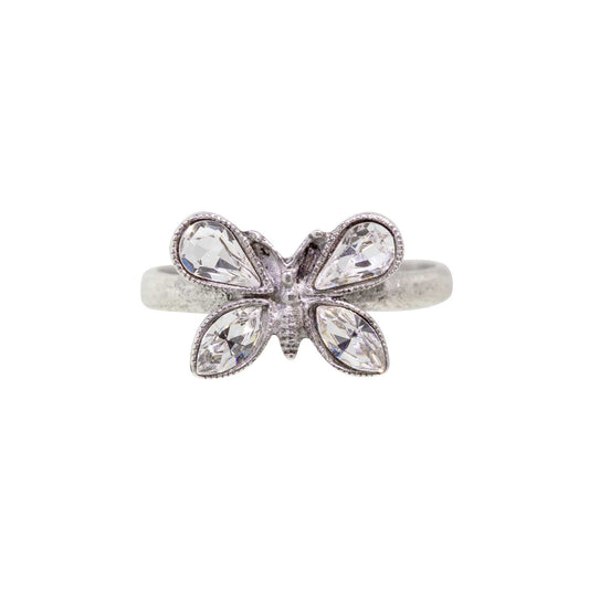 1928 Jewelry&reg; Pewter Crystal Butterfly Ring Size 7