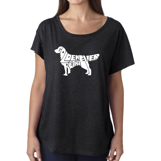 Golden Retriever - Women's Loose Fit Dolman Cut Word Art Shirt