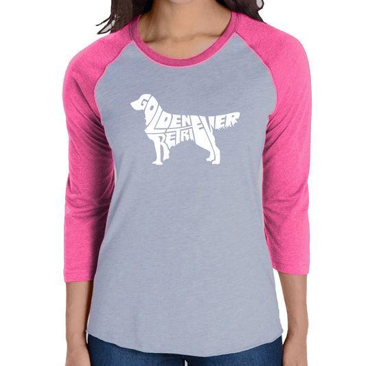 Golden Retriever - Women's Raglan Baseball Word Art T-Shirt
