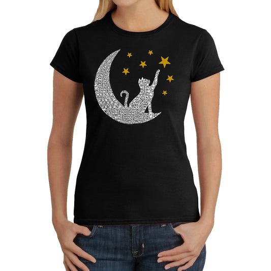 Cat Moon - Women's Word Art T-Shirt