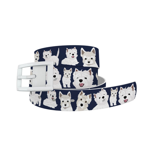 West Highland Terrier Belt With White Buckle