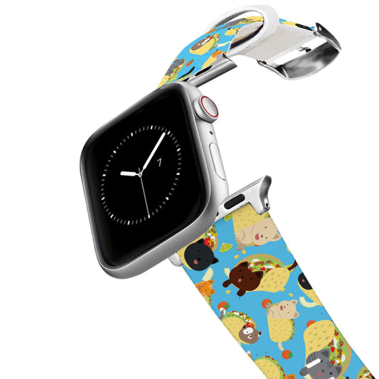 Silver Taco Cat Belt Apple Watch Band