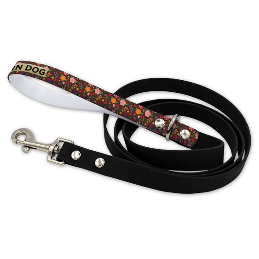 Barn Dog Floral Waterproof Leash With Silver Snap Hook