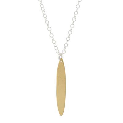 Long Oval Gold Plate 18 Inch Necklace