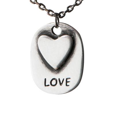 Love Heart Pewter Necklace