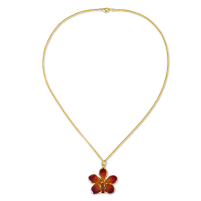 Orchid Star Gold Plated Flower Necklace