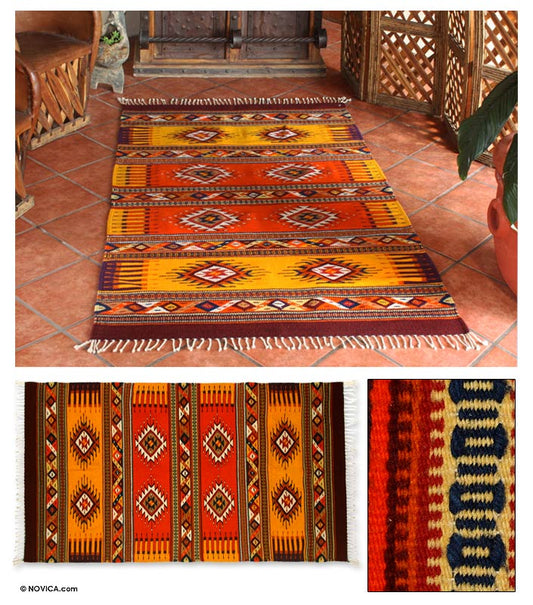 Summer's Day Zapotec wool rug (4.5x7)