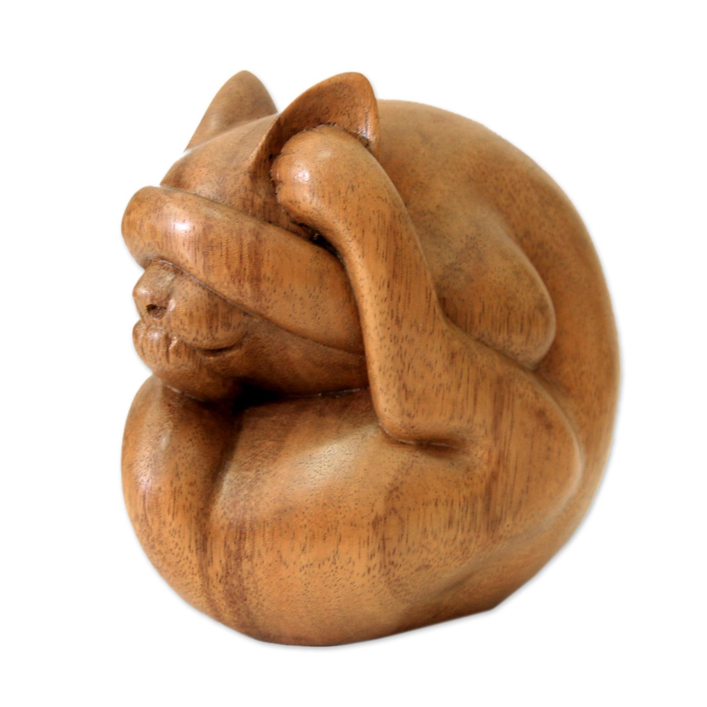 Yogi Cat Wood Sculpture