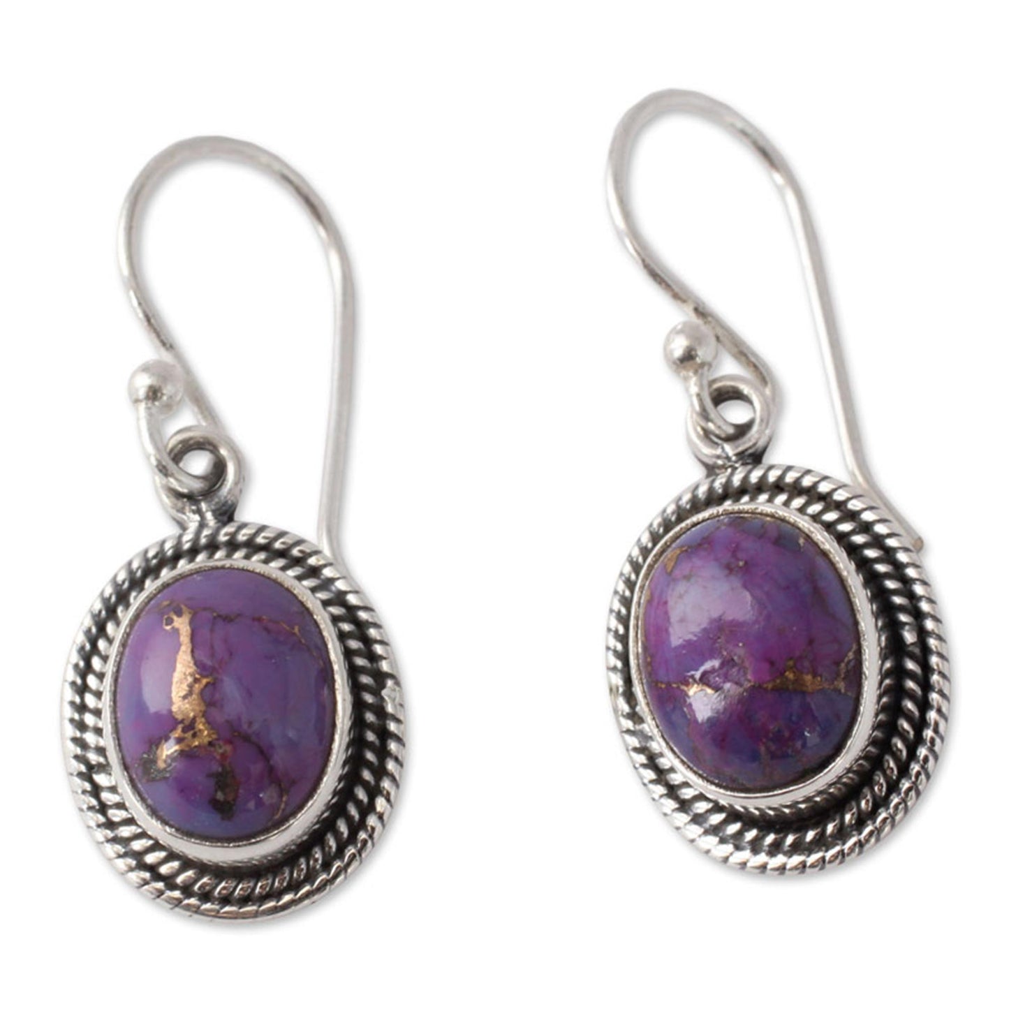 Purple Majesty Turquoise Dangle Earrings