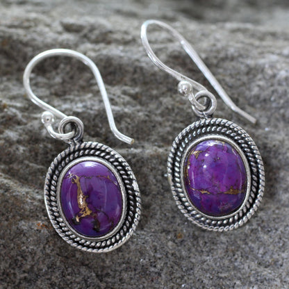 Purple Majesty Turquoise Dangle Earrings