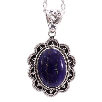 Royal Audience Artisan Crafted Lapis Lazuli and Silver Pendant Necklace