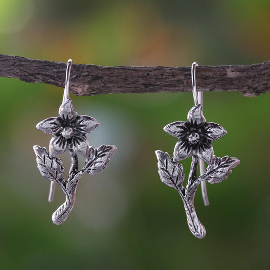 Summer Blooming Sterling Silver Blooming Flower Earrings from Thailand