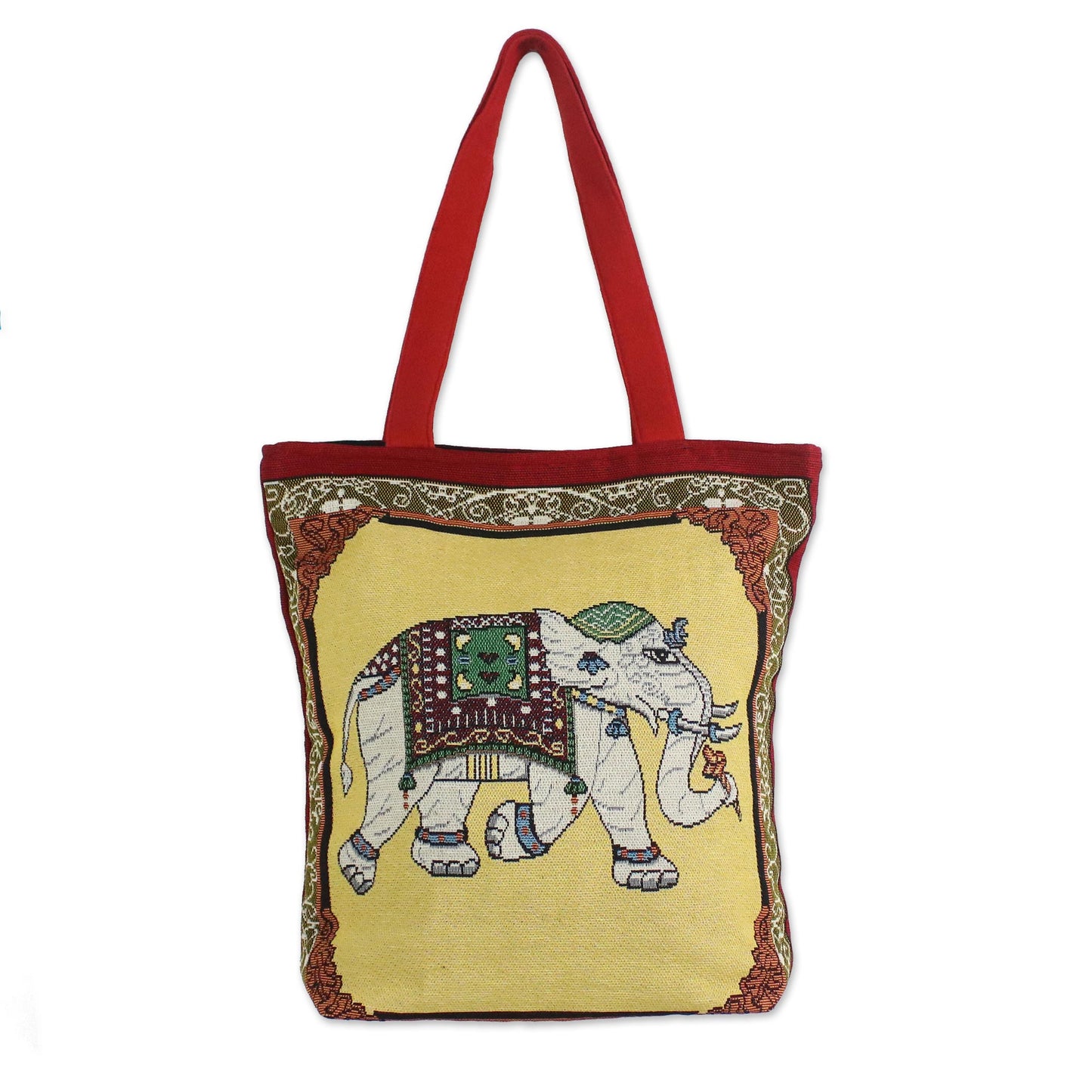 Summer Elephant Multicolor Cotton Shoulder Bag