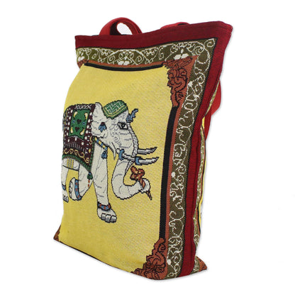Summer Elephant Multicolor Cotton Shoulder Bag
