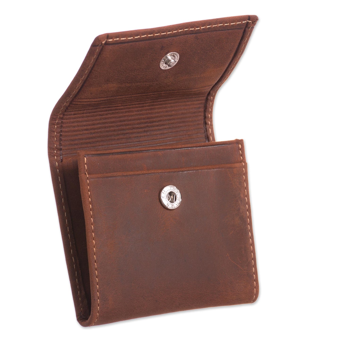 Esquire in Dark Brown Men's Two Compartment Dark Brown Leather Coin Wallet