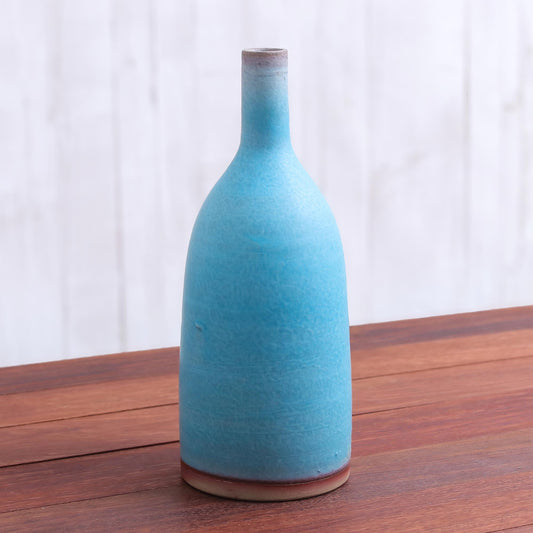 Spring Water Light Blue Ceramic Vase Crafted in Thailand