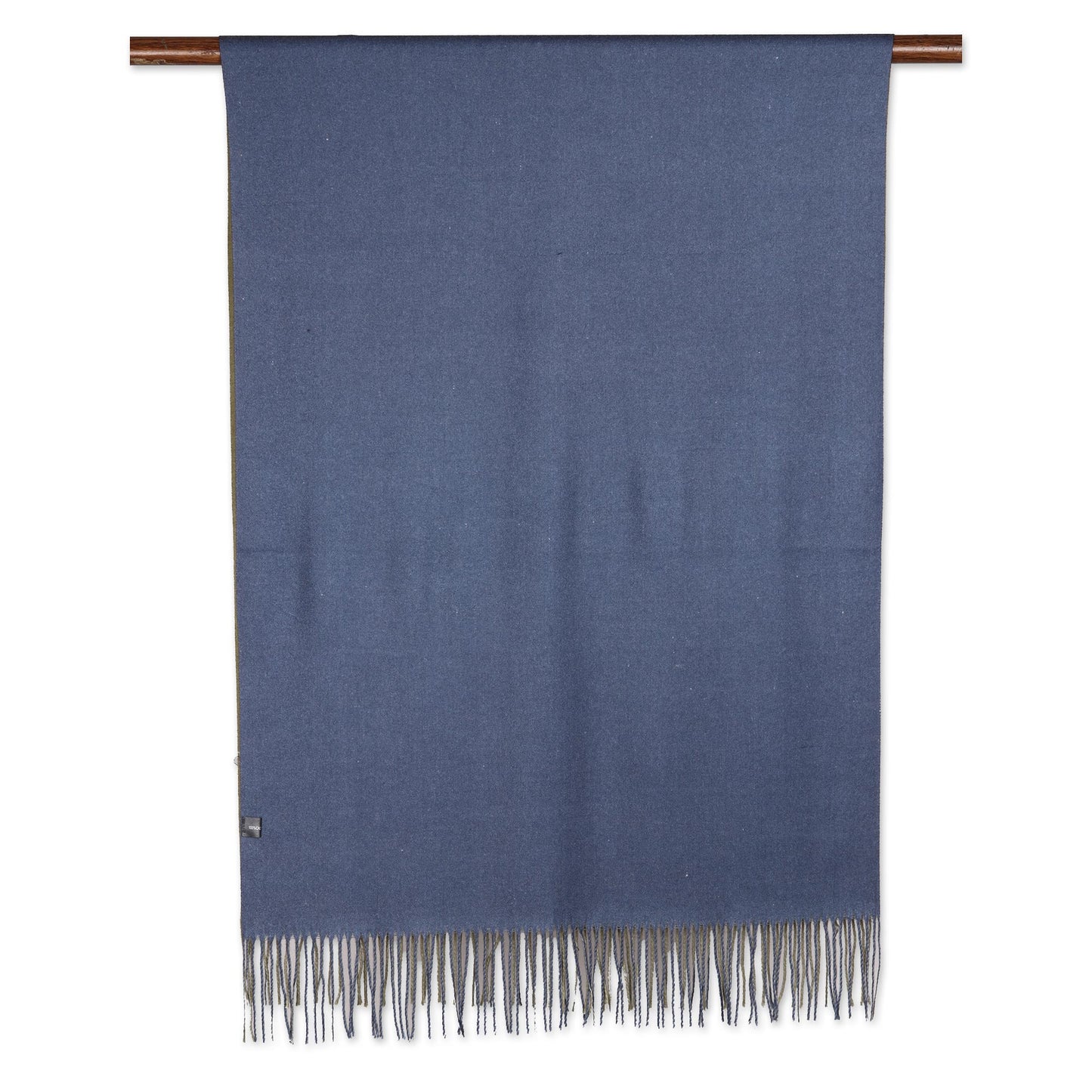 Dual Delight Reversible Indian Cashmere Wool Blue and Green Shawl