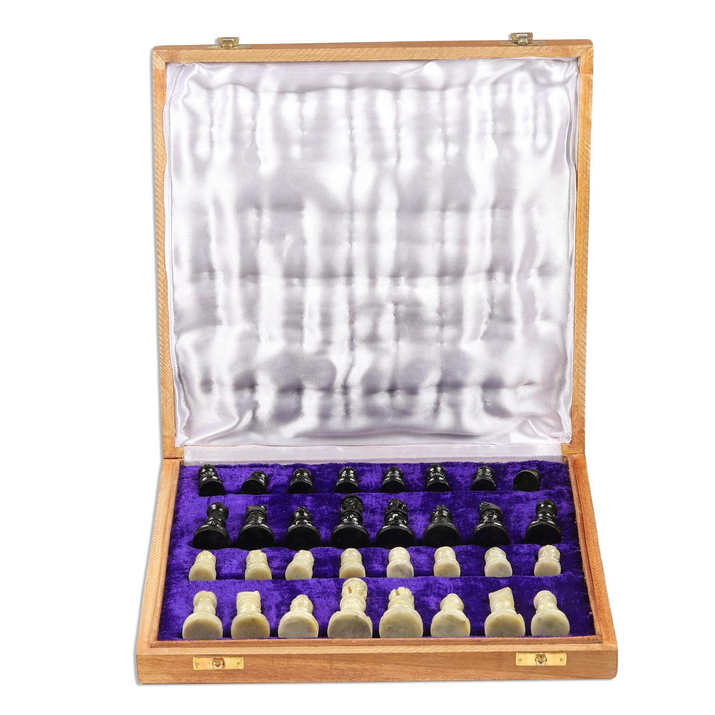 Royal Charm Soapstone Self-Storing Chess Set from India