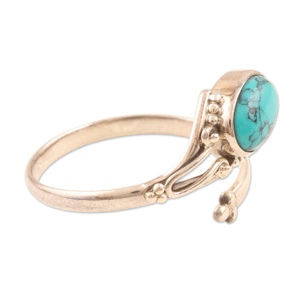 Wrapped in Turquoise Hand Crafted Sterling Silver Wrap Ring from India