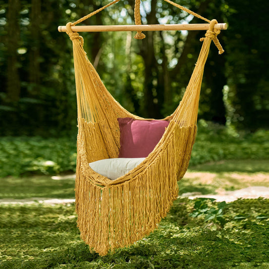 Sweet Siesta Hand Woven Cotton Rope Mayan Hammock Swing from Mexico