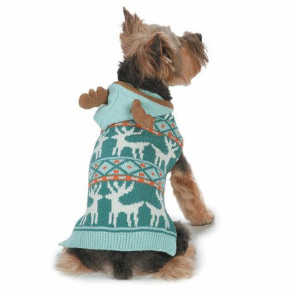 PetEdge - Blue Antler Dog Sweater